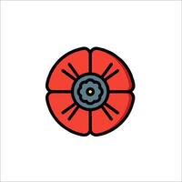 A poppy flower icon on a white background vector