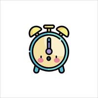 An alarm clock with a cute face on it vector