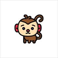 A cartoon monkey with a red nose vector