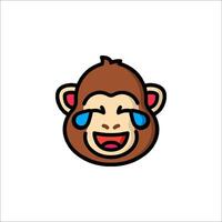 A cartoon monkey with a sad face vector