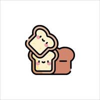 A cartoon bread with two slices of bread vector