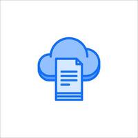 Cloud icon with a paper document vector