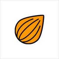 An orange almond icon on a white background vector