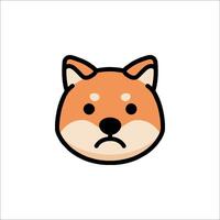 A cartoon dog face with a sad expression vector