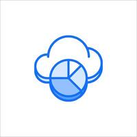 Cloud computing pie chart icon vector