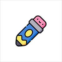 A pencil with a smiley face on it vector