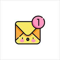 An email icon with a pink balloon on it vector