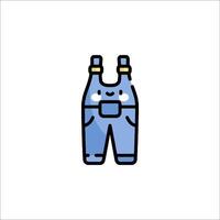 A blue overalls with a blue face vector