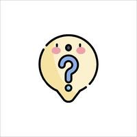 A cartoon character with a question mark on its head vector