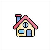 A house icon with a window and chimney vector