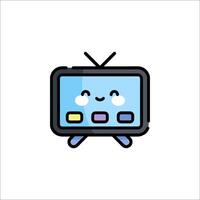 A cartoon television with a smiley face vector