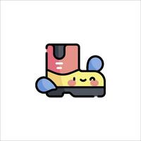 A cartoon boot with a smiley face on it vector