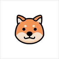 A cartoon dog face with a white background vector