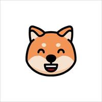 A cartoon dog face with a smile on its face vector