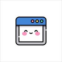 A cute computer with a smiley face on it vector