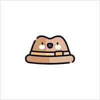 A hat with a face on it, with a brown and white background vector