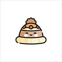 A cute hat with a face on it vector