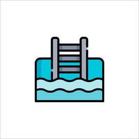 A ladder in the water icon vector