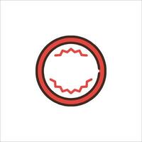 A red and black circle with a line on it vector