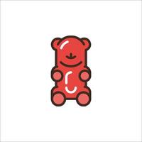 A red teddy bear with a smile on its face vector