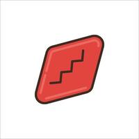 A red square with a red arrow on it vector