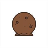 A brown cookie icon on a white background vector
