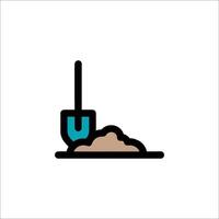 A shovel and shovel icon on a white background vector