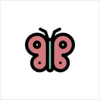 A pink butterfly icon on a white background vector