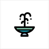 A black and blue icon of a bowl with water vector