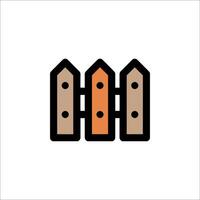 Wooden fence icon vector