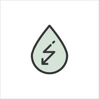 A drop of water with a lightning bolt on it vector