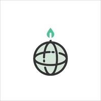 A globe with a candle on it vector