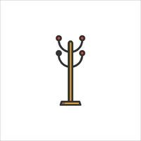 A coat rack with three hooks on it vector