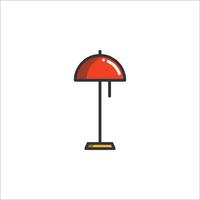 A red lamp on a table with a white background vector