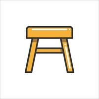 A wooden stool icon on a white background vector