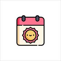Calendar icon with smiley face on it vector
