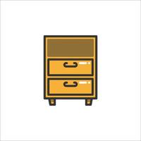 A dresser with drawers on a white background vector
