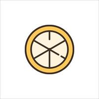 A slice of lemon in a circle icon vector