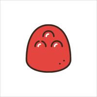 A red monster with eyes and a mouth vector