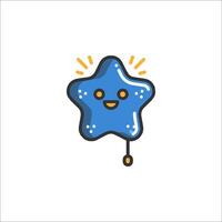 A blue star with a smiley face vector