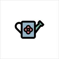 A watering can with a flower in it vector