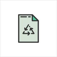 A file with a recycle symbol on it vector
