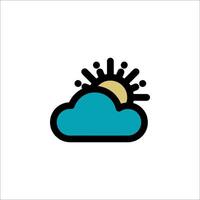 A cloud with a sun and a cloud icon vector