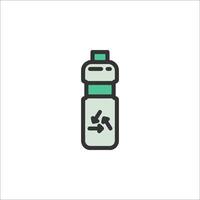 A bottle with a green and white logo vector