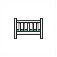 A baby crib icon on a white background vector