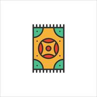 A colorful rug icon on a white background vector