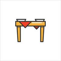Table with two bowls on it vector