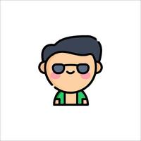 A cartoon man with sunglasses on his face vector