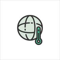 A globe with a thermometer on it vector