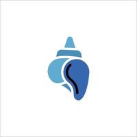 A blue and black shell with a blue hat on it vector